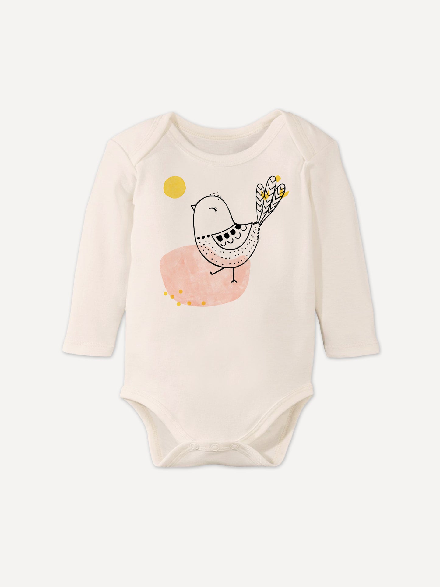 Kiki the Bird | Long-sleeved baby bodysuit