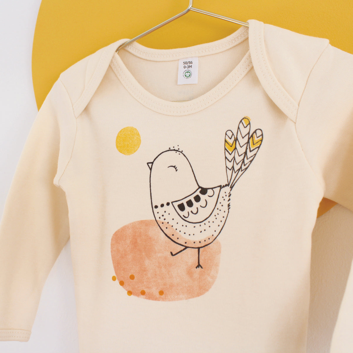 Kiki the Bird | Long-sleeved baby bodysuit