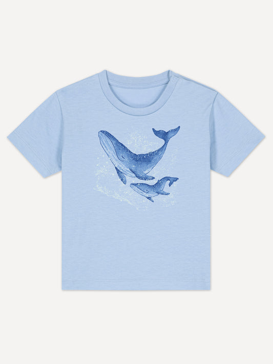 Whales 'GLOW IN THE DARK' | T-shirt blue